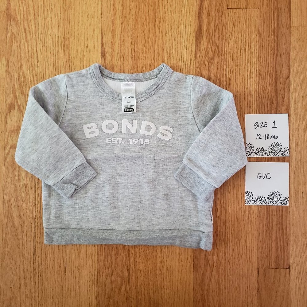 Bonds Australia Tech Sweats Pullover Grey size 1